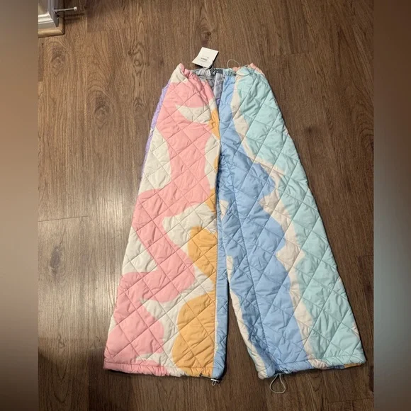 Oopscool - Road Quilted Unisex Pant Colorful Quilted Pant Size S NWT - Picture 4 of 6